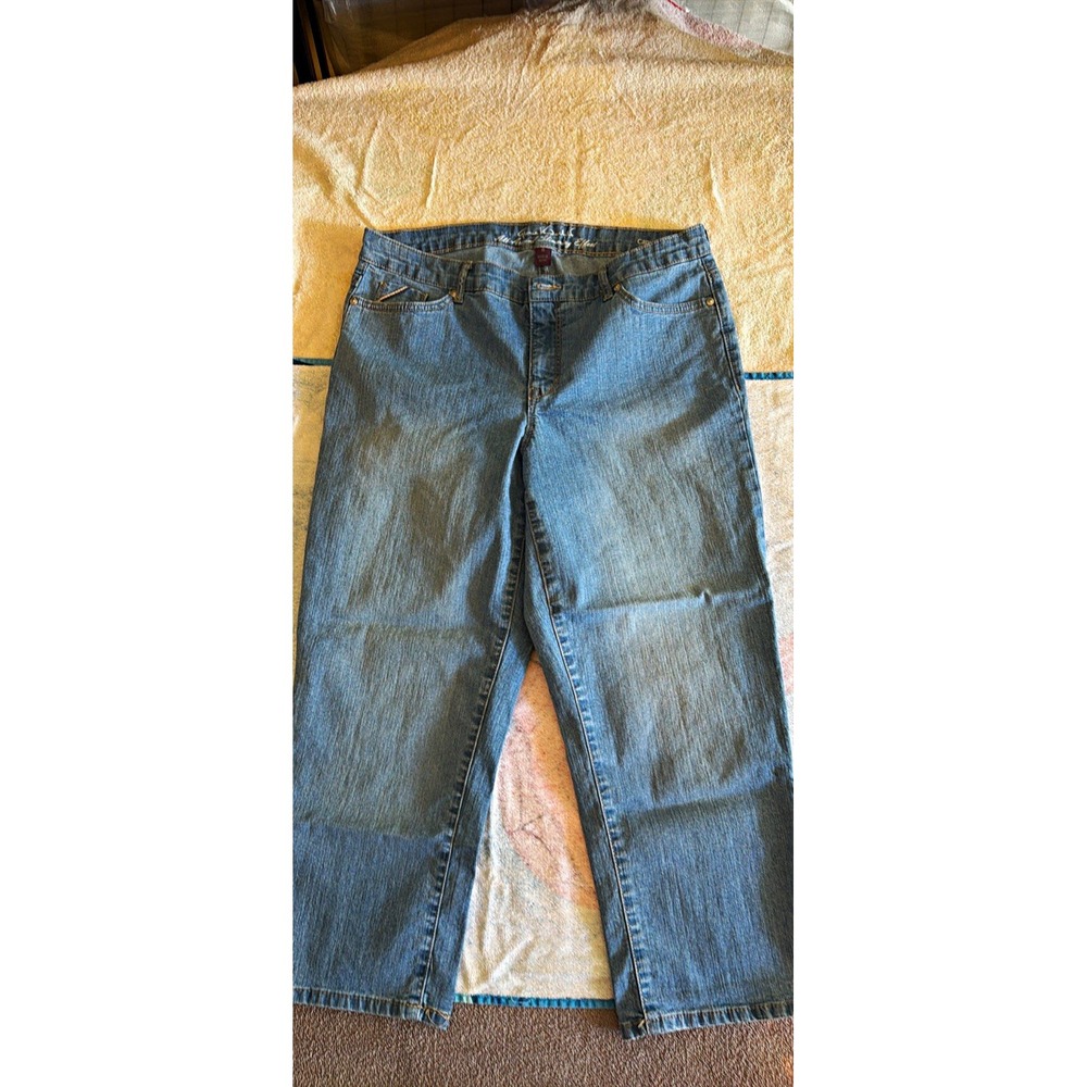 Gloria Vanderbilt Women's Blue Denim Capri Jeans Solid 5-Pocket Size 10